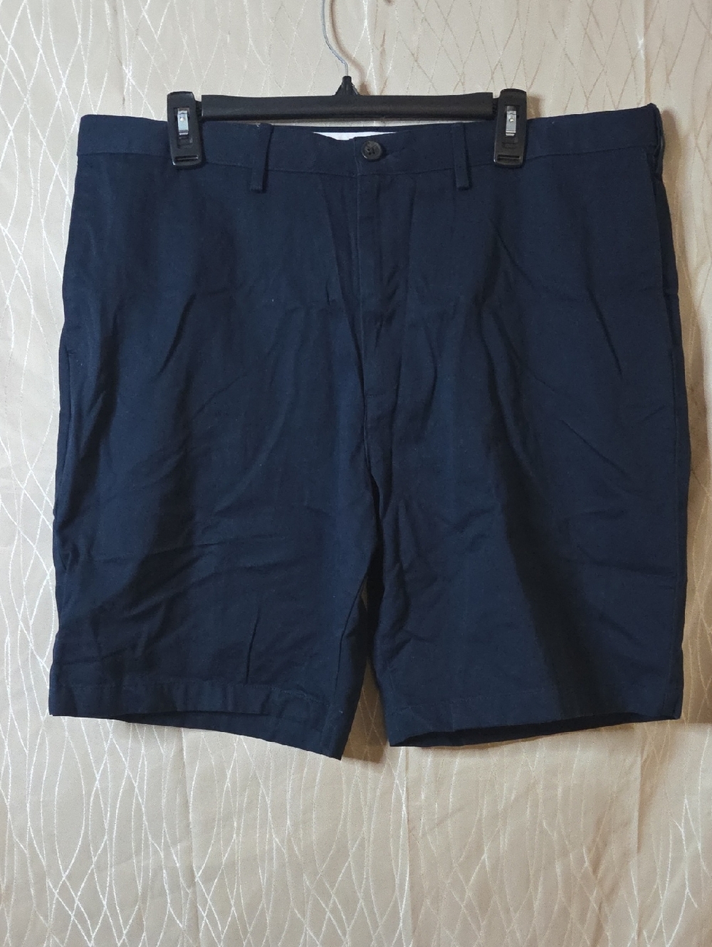 Lands' End‎ Men's Navy Flat-Front Cotton-Blend Shorts